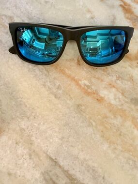 Ray-Ban Sunglasses – Black Frame / Blue Mirror Lenses